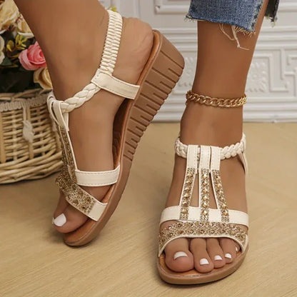 🌈🌿【🔥Ljetno rasprodaja】👡【34-43】Moderne i elegantne ženske sandale s blistavim cirkonima