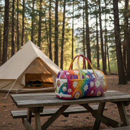 🔥👜【50% отстъпка】✨🌷 Чанта с голям капацитет, бродирана с анимационен мотив, идеална за кратки пътувания, чанта за пътуване