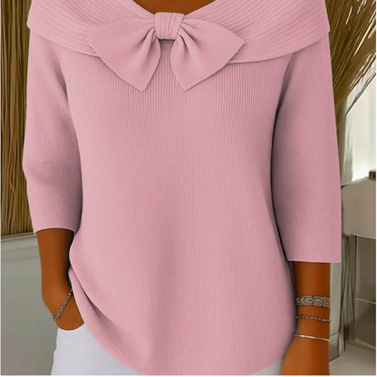 🔥🌈【Gorący przedmiot】【S-5XL】Nowy elegancki damski top w stylu francuskim z długim rękawem i cienką dzianinową podstawą