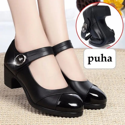 🩰✨【🔥Promoție de vară🔥】【35-42】Pantofi de damă din piele, eleganti și la modă, cu talpă moale și vârf rotund 