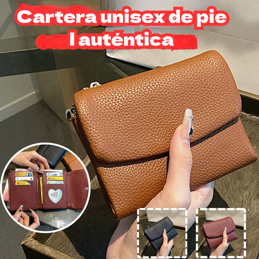 🔥Cartera unisex Pebble de piel auténtica con protección RFID🔥