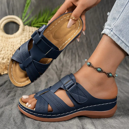 【Tallas 35-43】Sandalias de cuero genuino de alta calidad, diseño de suela gruesa, ✅️suaves y antideslizantes, ✅️elegantes y versátiles