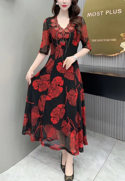 🔥✨【S-5XL】🔥Oferta ograniczona czasowo🔥Nowa, wysokiej jakości, modna i elegancka sukienka z nadrukiem