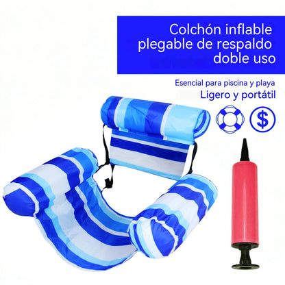 💦📢 Sofá inflable para piscina - Asiento plegable con respaldo para juegos acuáticos