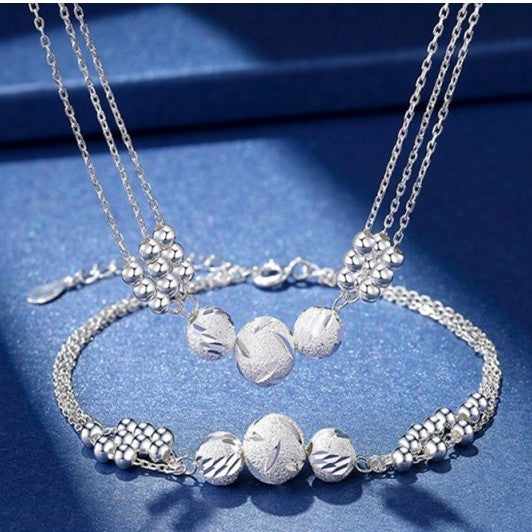 🔥【Compra uno y llévate otro gratis】🔥✨Collar + pulsera ligero y lujoso con cuentas de la suerte