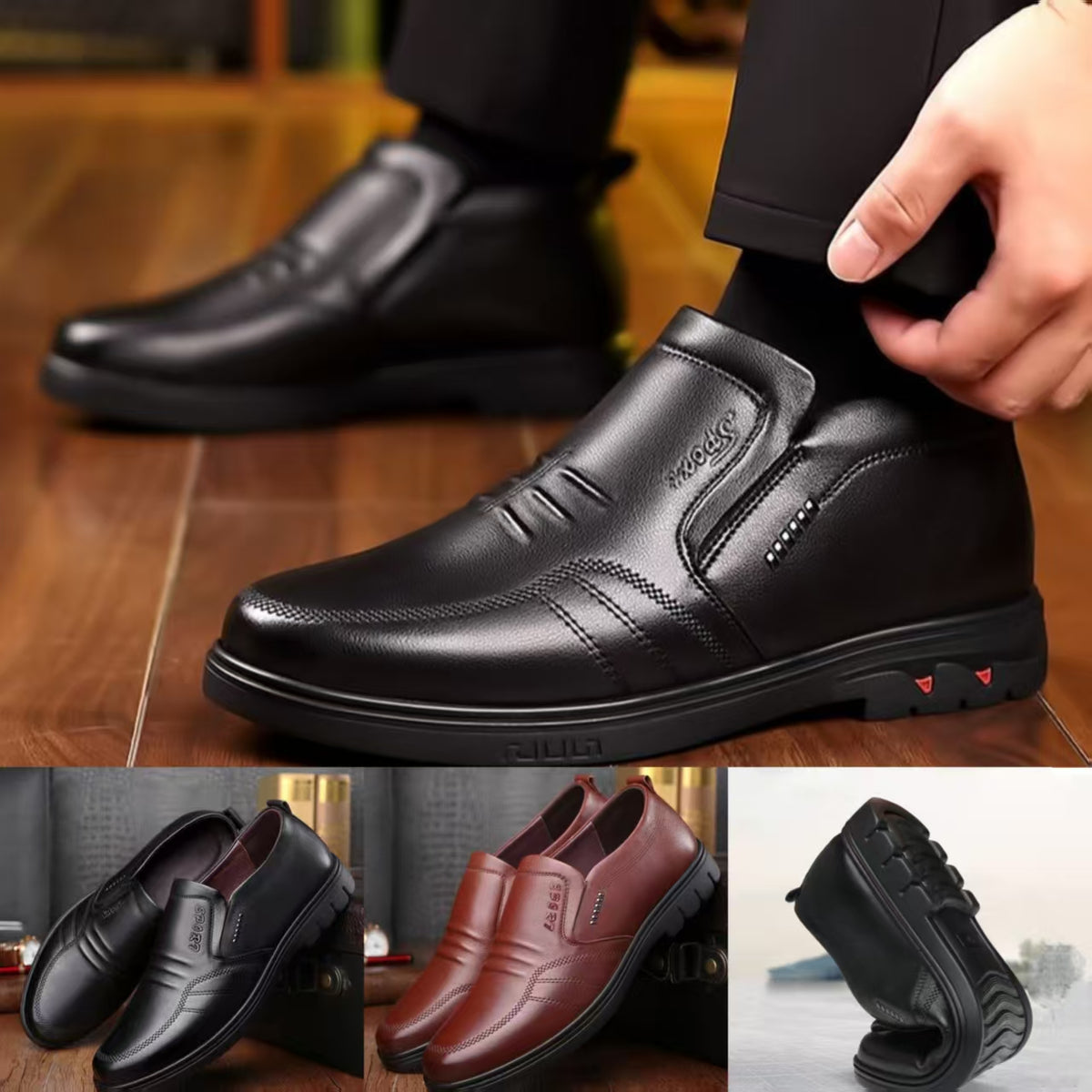 🏆👞【39-44】2025 Pantofi sport casual pentru bărbați, piele naturală, talpă moale, antiderapantă, respirabili