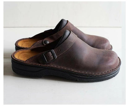 ✨[38-48] 😎 Unisex multifunkční ležérní pantofle z pravé kůže s měkkou podrážkou