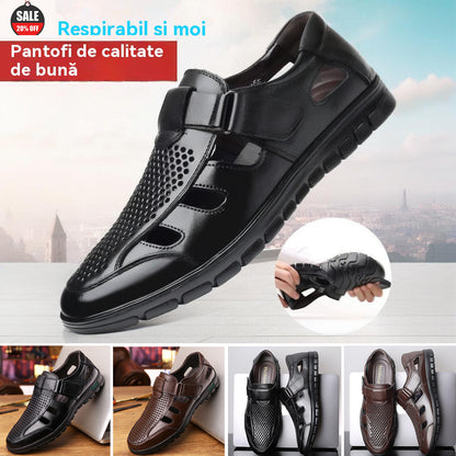 🌴👞【39-44】Sandale ușoare, casual, din piele naturală, respirabile, pentru bărbați, vara 2025, noi 