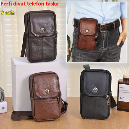 💥🔥 Újdonság ajánló｜Férfi többfunkciós, hordozható telefontáska｜3 az 1-ben: vállon, keresztben vagy övön hordható – tökéletes mindennapi használatra!