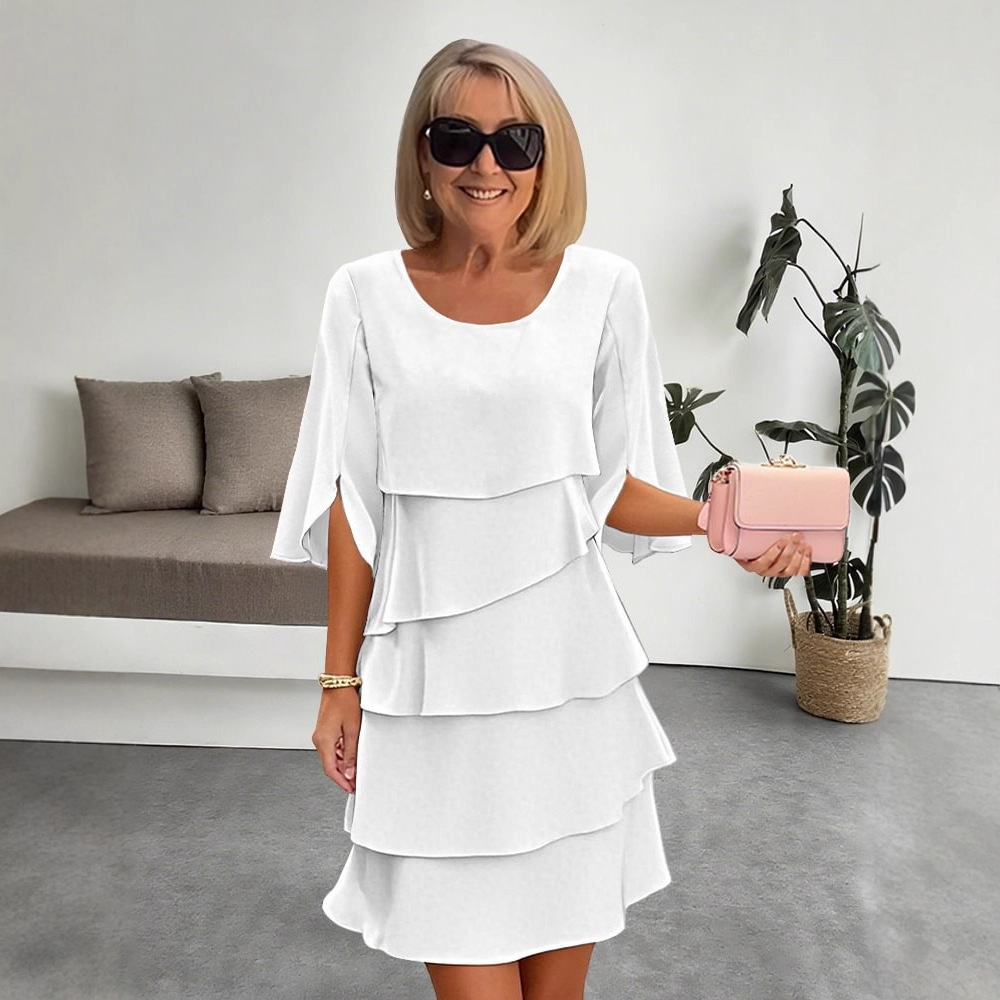 【S-3XL】Elegancka, wielowarstwowa sukienka z falbankami na mankietach, stylowa i wyrafinowana💃