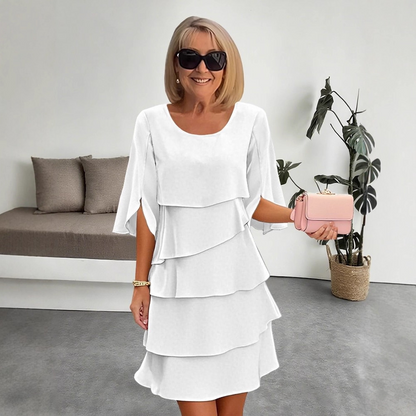 【S-3XL】Elegancka, wielowarstwowa sukienka z falbankami na mankietach, stylowa i wyrafinowana💃