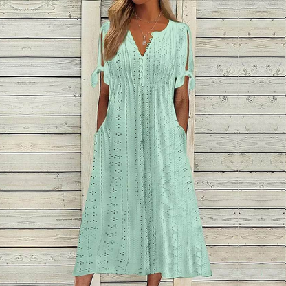 🔥👗【Vânzare pe timp limitat】【S-5XL】✨Rochie nouă, simplă și frumoasă, de culoare solidă 2025 