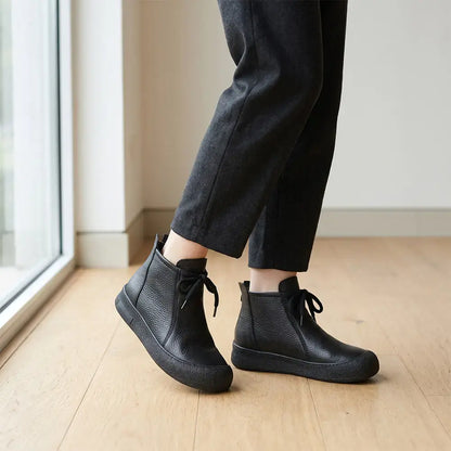 ✨【Veľkosti 35–40】Dámske zateplené členkové topánky z pravej kože – šnurovací model, dostupné v niekoľkých farbách🥰