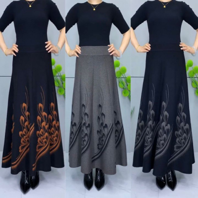 👗🎀【Speciální nabídka🔥】【S-3XL】Retro elegantní podzimní/zimní silná vlněná sukně, midi sukně