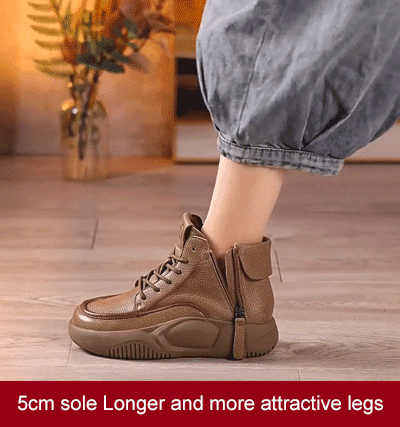 🔥✨【30% REDUCERE】Cizme Martin casual din piele, noi de toamnă, cu talpă groasă, la modă și confortabile