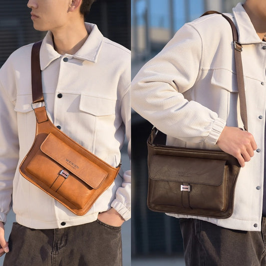 🎉👜Prosta, wodoodporna i pojemna męska torba na ramię wykonana z wysokiej jakości przenośnej skóry syntetycznej PU.