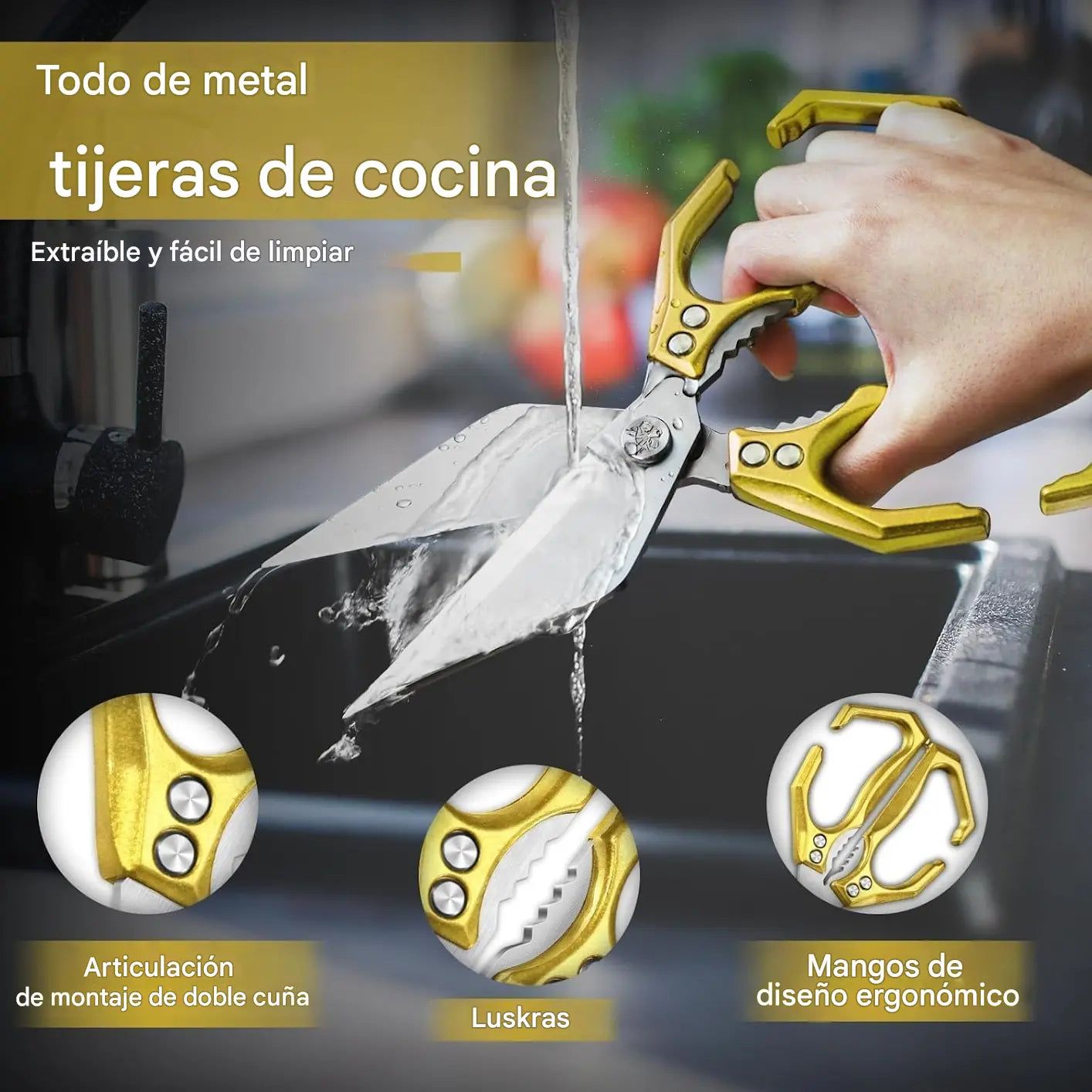 ✂️🔥【Súper útiles🔥】Tijeras de cocina multifuncionales: fáciles y sin esfuerzo