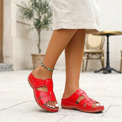 Colección de verano 2026  Pantuflas de piel auténtica con soporte plantar  ¡Ultra cómodas y ajustables!