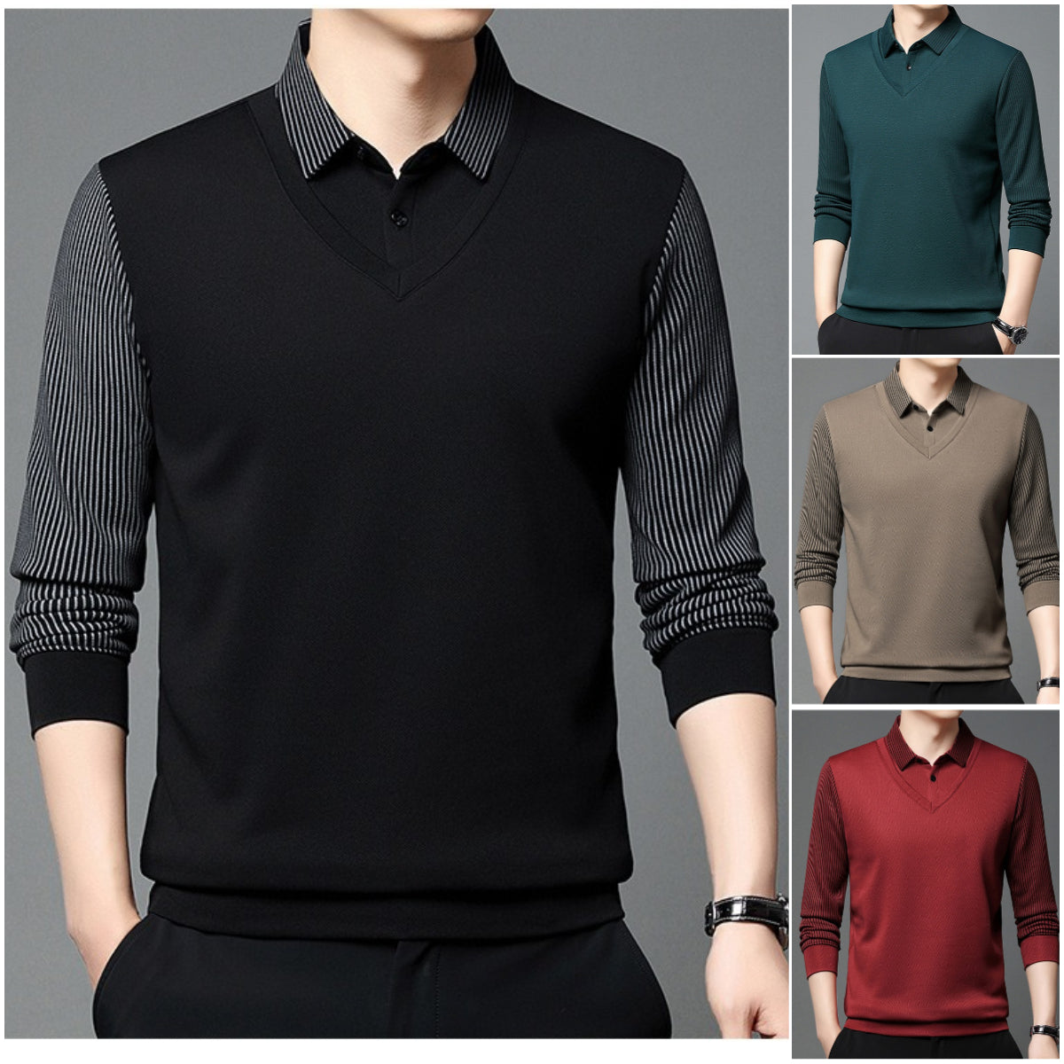 🔥👔【50% popust✨】【M-4XL】Nova jesensko/zimska moška dvodelna poslovna srajca s flis podlogo in debelo imitacijo flisa