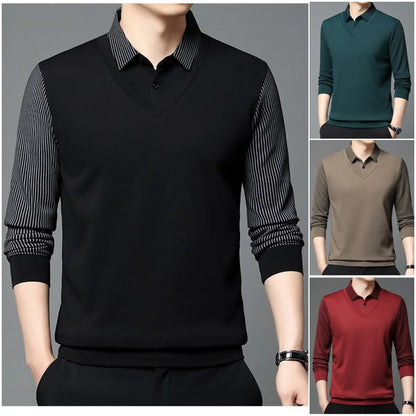 【50% popust】【M-4XL】Nova jesensko/zimska moška dvodelna poslovna srajca s flis podlogo in debelo imitacijo flisa