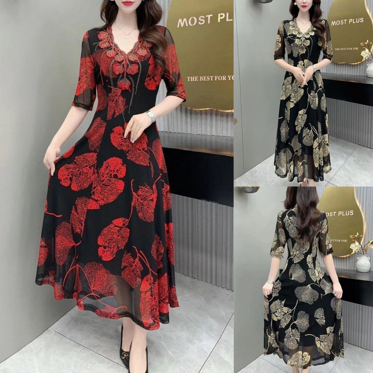 🔥✨【S-5XL】🔥Oferta ograniczona czasowo🔥Nowa, wysokiej jakości, modna i elegancka sukienka z nadrukiem