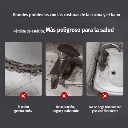 🔥【5 botellas + 1 espátula para pegamento】🛁 Sellador blanco impermeable y resistente al moho, para rellenar juntas en cocinas, baños y aseos.