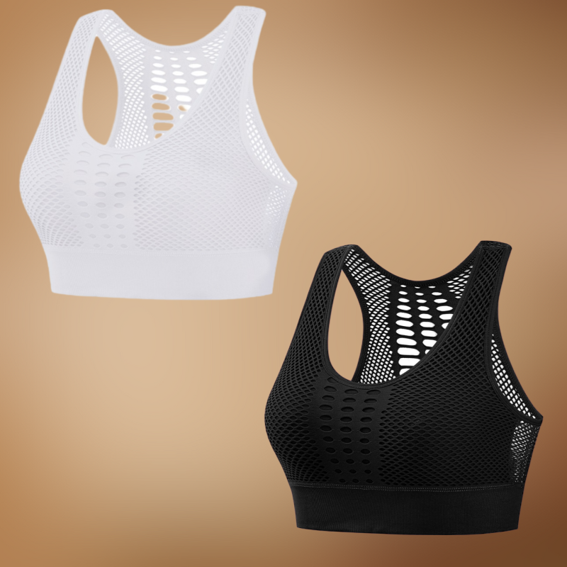 ✨【2 piezas】Sujetador deportivo transpirable con cortes y sin aros para mujer, talla grande 【M~3XL】