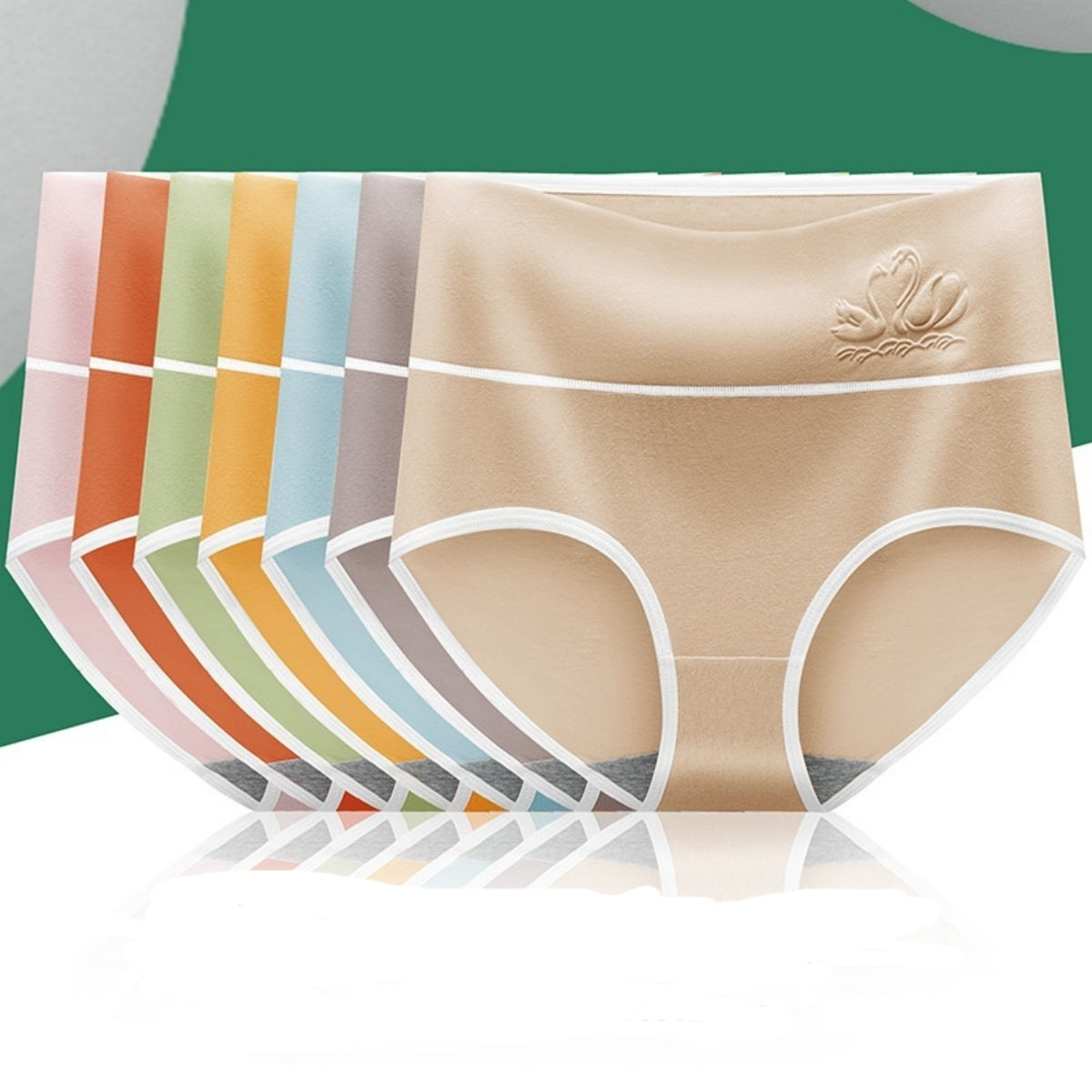 🎁【7 sztuk】✨🩲Damskie majtki z wysokim stanem z czystej bawełny, podszewka antybakteryjna z grafenu klasy 7A, modelujące brzuch i podnoszące pośladki, oddychające i wygodne