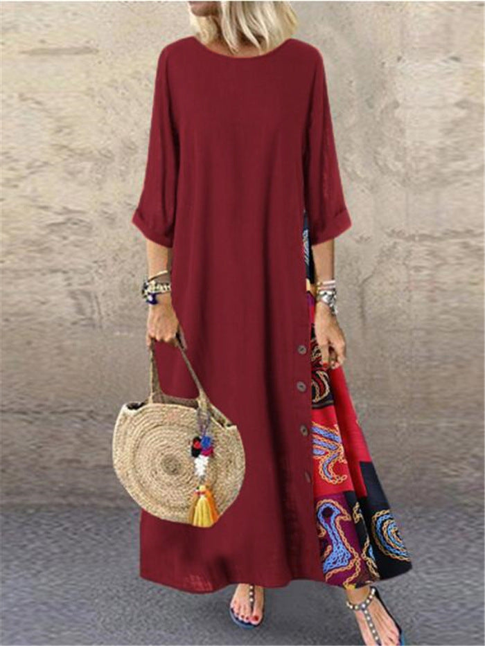 ✨💕【Oferte speciale de vară🔥】【M-5XL】 Noua rochie elegantă retro casual imprimată 2025