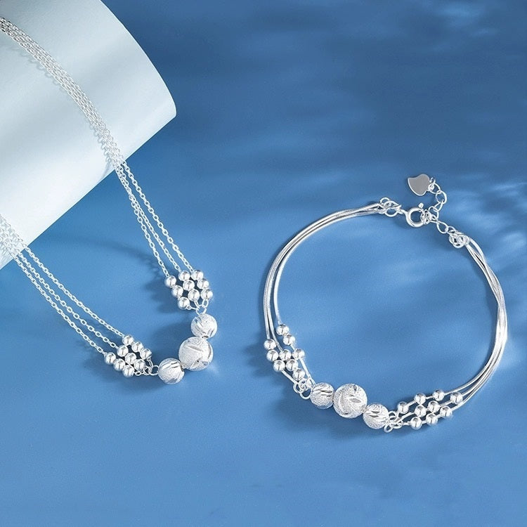 🔥【Compra uno y llévate otro gratis】🔥✨Collar + pulsera ligero y lujoso con cuentas de la suerte