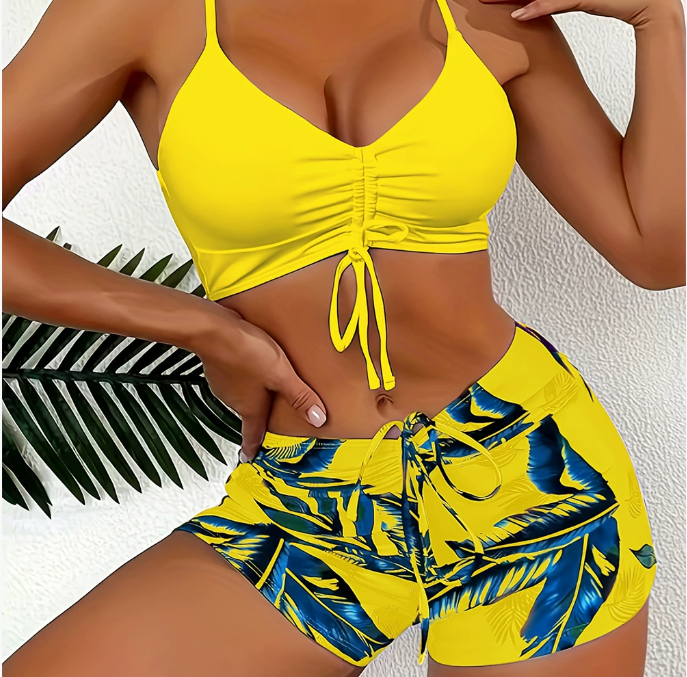 🏊‍👙【Novi ljetni proizvod】🌴 Ženski modni elegantni kupaći kostim s printom velike veličine, bikini s tregerima, udoban, rzosušeći 