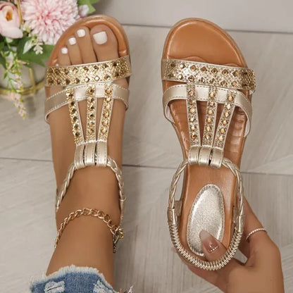 🌈🌿【🔥Ljetno rasprodaja】👡【34-43】Moderne i elegantne ženske sandale s blistavim cirkonima