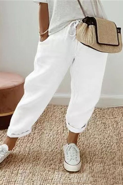 🌿🌈【S-3XL】Pantaloni noi de vară pentru femei, confortabili și respirabili, din bumbac și in, disponibili în mai multe culori. 