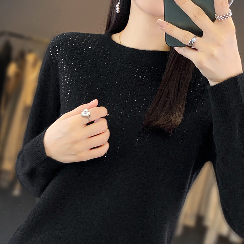 🔥🍁【Jesenski novi】【S-2XL】✨🌷Visokokvalitetni, moderan i elegantan ženski baršunasti kardigan s okruglim izrezom i nakitom