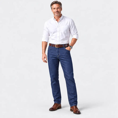 🔥【1 + 1 zadarmo】🔥【60 – 110 kg】👖👖 Pánske džínsy – rovný strih, ležérne, univerzálne, nadmerné veľkosti
