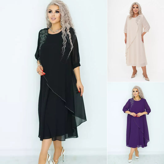 ✨🌷【S-5XL】Rochie de vară nouă, elegantă, simplă, casual, din șifon respirabil, 2025 