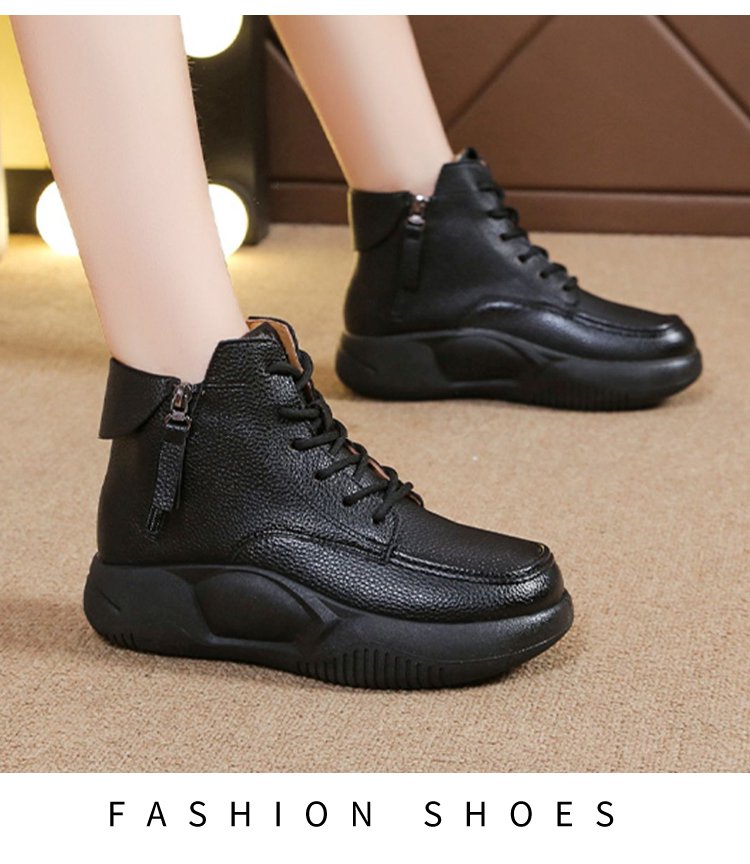🔥✨【30% REDUCERE】Cizme Martin casual din piele, noi de toamnă, cu talpă groasă, la modă și confortabile