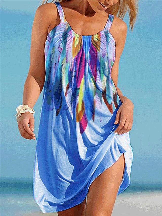 🔥🌴【Posebna ponuda za novi proizvod】【S-5XL】🌈Ljetna nova modna, ležerna haljina za plažu s printom