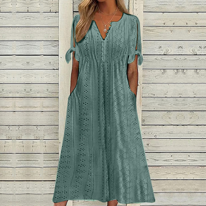 🔥👗【Vânzare pe timp limitat】【S-5XL】✨Rochie nouă, simplă și frumoasă, de culoare solidă 2025 