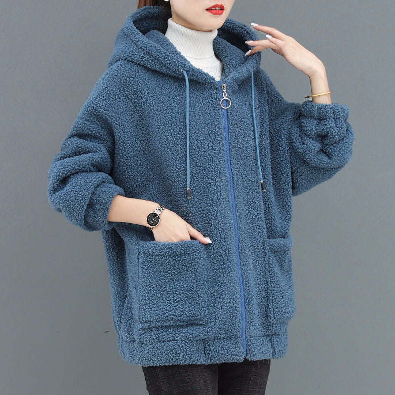 🔥✨【M-4XL】Nova zimska modna ženska jakna s plišasto in volneno kapuco za leto 2025.