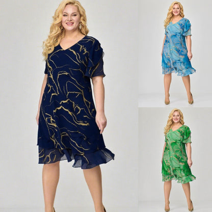 💞✨【Produs nou de vară】【S-5XL】Rochie elegantă și casual din șifon de mătase, nouă la modă 