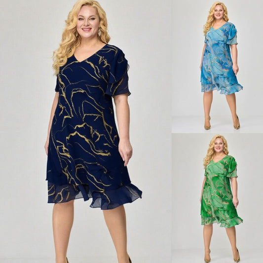 💞✨【Produs nou de vară】【S-5XL】Rochie elegantă și casual din șifon de mătase, nouă la modă 