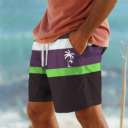 😎🎉【Novedad de verano🔥】Pantalones cortos de hombre con estampado multicolor y estilo elegante: holgados y casuales.