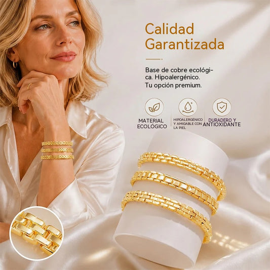 ✨ ¡50% DE DESCUENTO! 🔷 Pulsera de eslabones geométricos: minimalista, moderna y delicada. Perfecta para el día a día o como un toque sutil. Cómoda y versátil. 💫