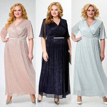 🌷💕【S-5XL】2025 Lato Nowa Moda Elegancka Długa Sukienka z Dekoltem w Serek