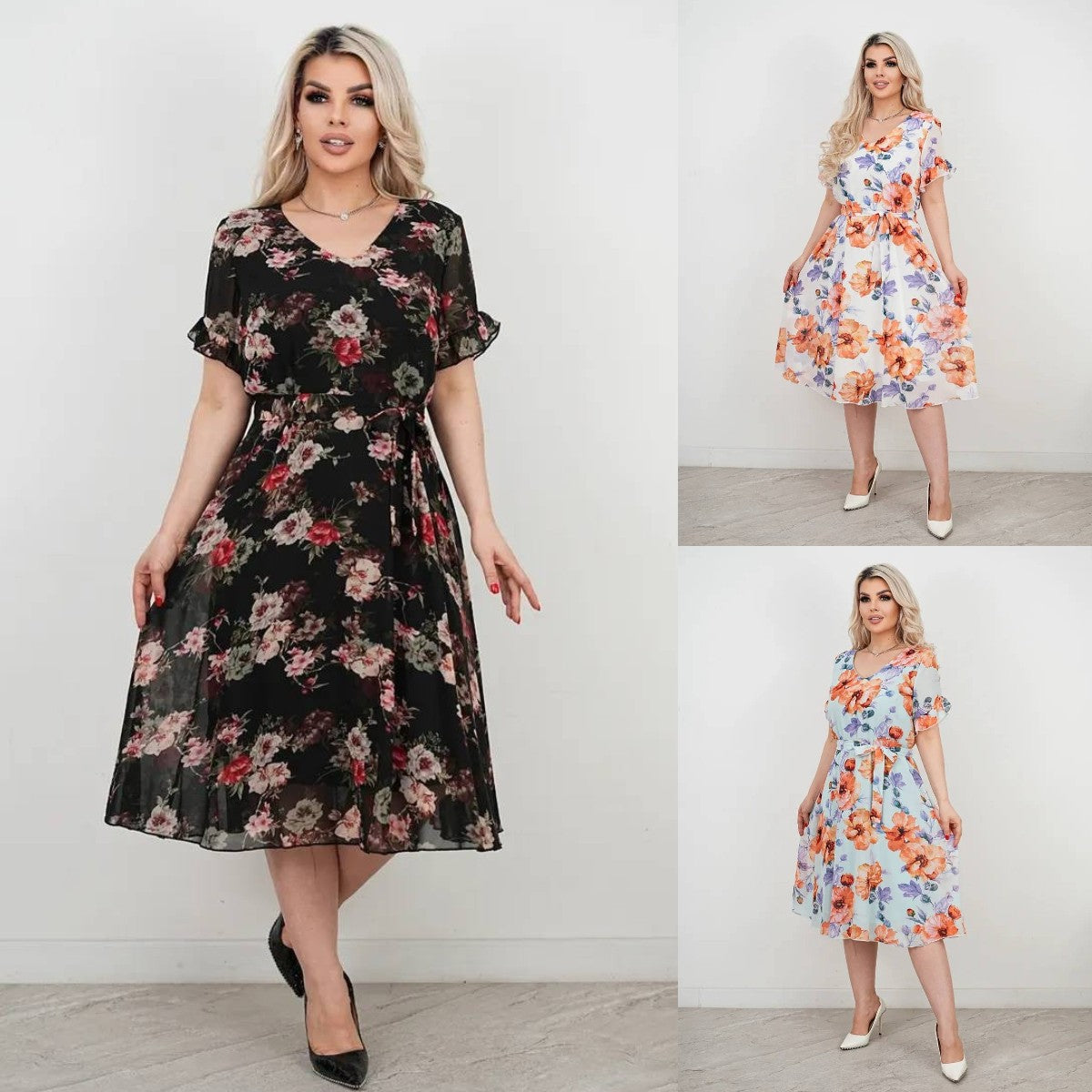 💐💛【S-5XL】2025 lato nowa wysokiej jakości elegancka sukienka z nadrukiem, modna i uniwersalna