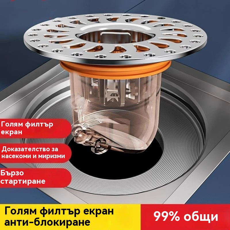 🔥【Купете едно, вземете едно безплатно】✨Универсално дренажно ядро за под, против миризма, с голям панел тип „пчелна пита“
