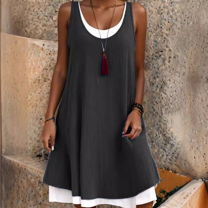 🌈✨【Summer New🔥】【S-5XL】2025 Summer New Fashion Simplu Casual Vestă largi Rochie fără mâneci