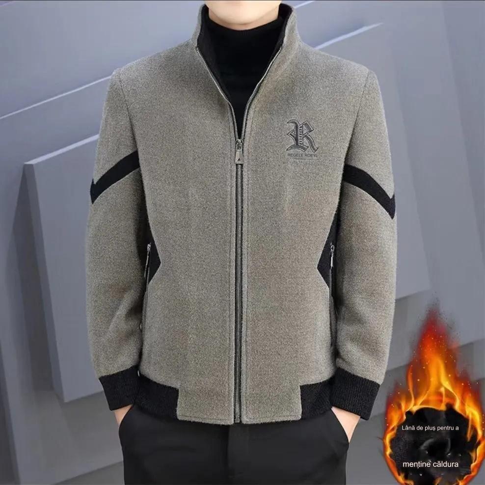 👍😎【50% popust🔥】【L-5XL】Nova zimska visokokakovostna moška topla volnena jakna, podložena s flisom in odebeljena