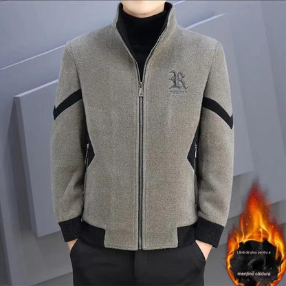 👍😎【50% popust🔥】【L-5XL】Nova zimska visokokakovostna moška topla volnena jakna, podložena s flisom in odebeljena